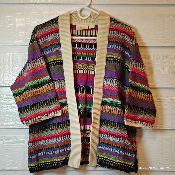 Anthropologie Sweaters - Anthropologie Maeve Ashbury Knit Open Front Cardigan Size Small COLORFUL RELAXED